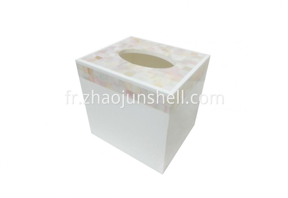 river shell square tissue box